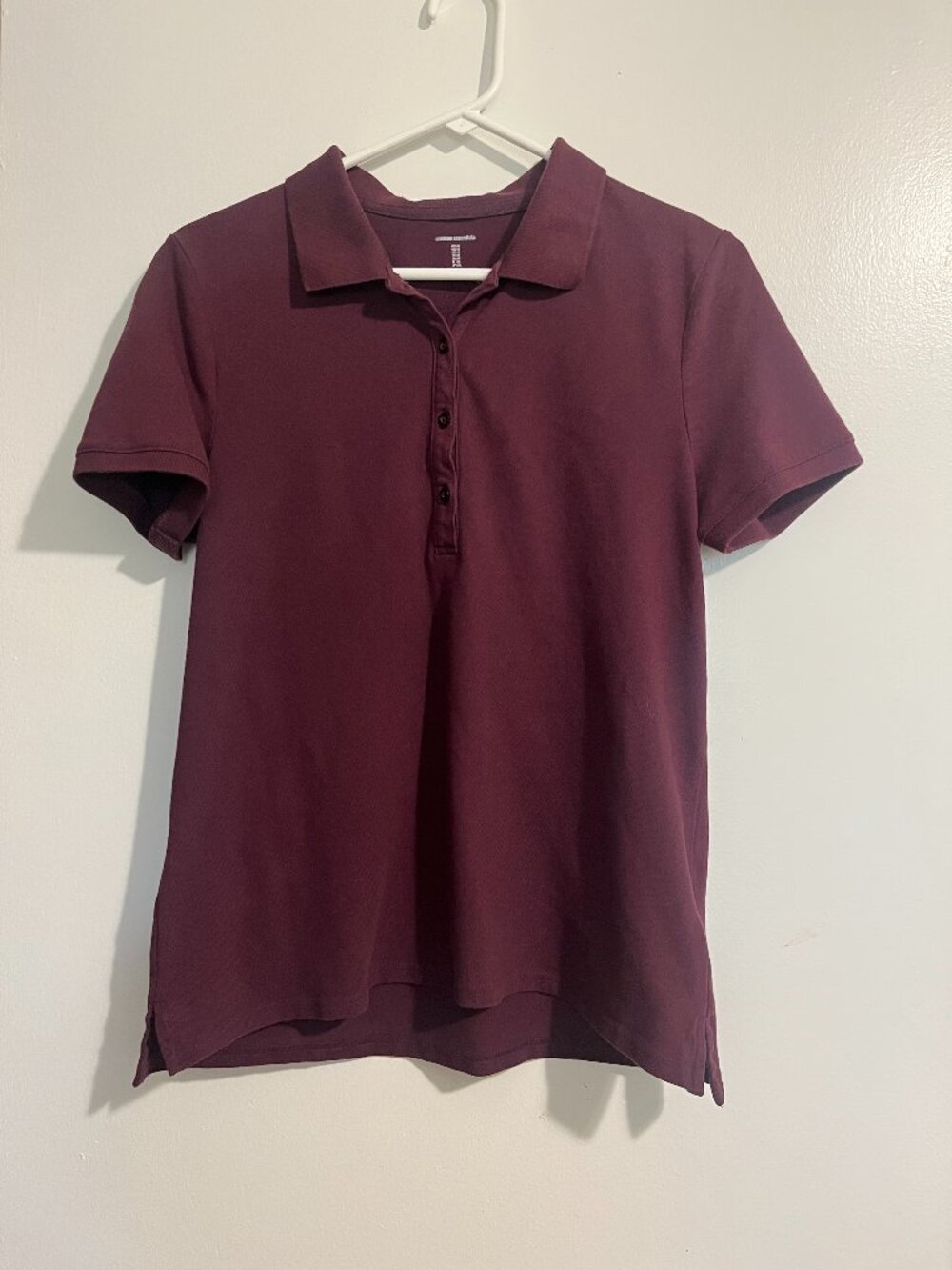 Amazon Essentials Burgundy Women's Short-Sleeve Collared Polo Shirt